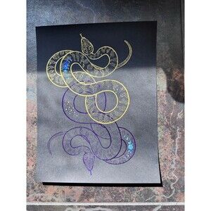 “Venom & Vision” Dual Serpent Foil Art Print (Gold, Violet & Galaxy Shimmer)